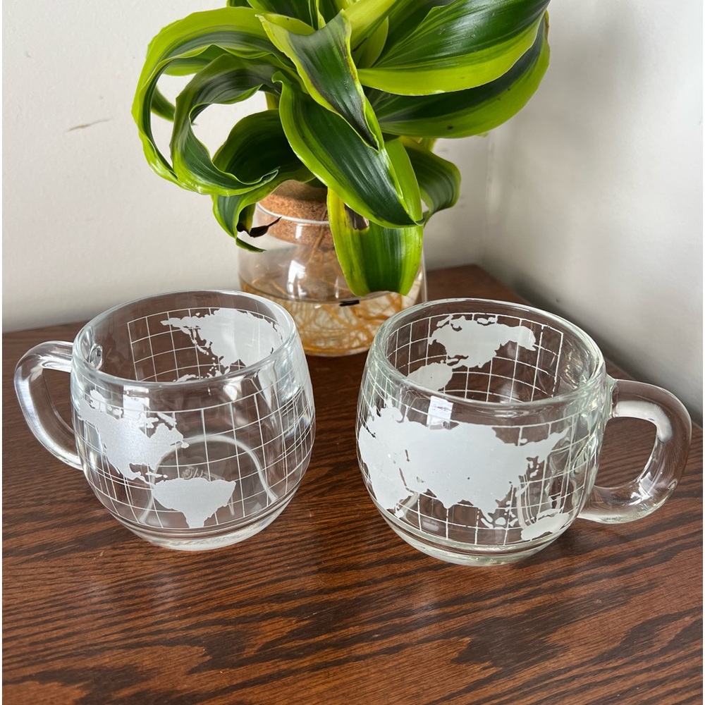 VINTAGE PAIR of NESTLE NESCAFÉ WORLD GLOBE MUGS